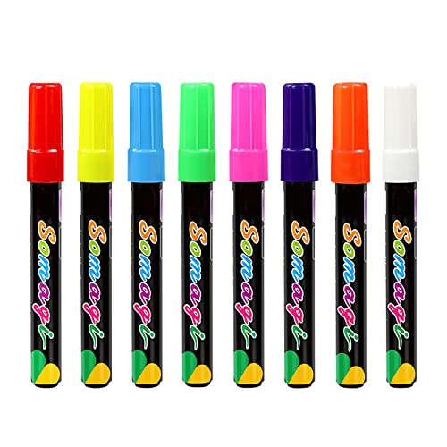 Flüssigkreide-Marker, 8 Farben, waschbar und nass abwischbar, Kreidemarker für Tafeln, Kreidetafeln, Schilder, Glasfenster, löschbar, Fenstermarker für Glas, Flüssigkreide, Kreidetafel-Marker, Flüssigkreide-Marker, 8 Farben, waschbar und nass abwischbar, Kreidemarker für Tafeln, Kreidetafeln, Schilder, Glasfenster, löschbar, Fenstermarker für Glas, Flüssigkreide, Kreidetafel-Marker, von NIHUIFA