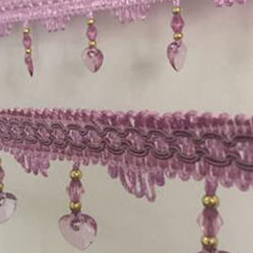 NIHUJALE Fransenbesatz, geflochtene Hängeperlen, 12 Yards Perlenanhänger Nähbesatz Fransen Quaste Besatzband Vorhangbesatz Wohnkultur Nähen Basteln Zubehör(Dark Purple) von NIHUJALE