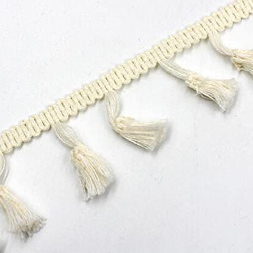 NIHUJALE Fransenbesatz, geflochtene Hängeperlen, 2 Yards Ribbon Fringe Lace Trimmt DIY Hochzeit Party Latin Kleid Stoff handgemachte Nähen Vorhang(Orange) von NIHUJALE