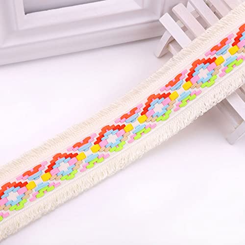 NIHUJALE Fransenbesatz, geflochtene Hängeperlen, Breite 4,5 cm Quasten Trim Vorhang Quaste Fransen Band Nähen Spitze for DIY(Beige) von NIHUJALE