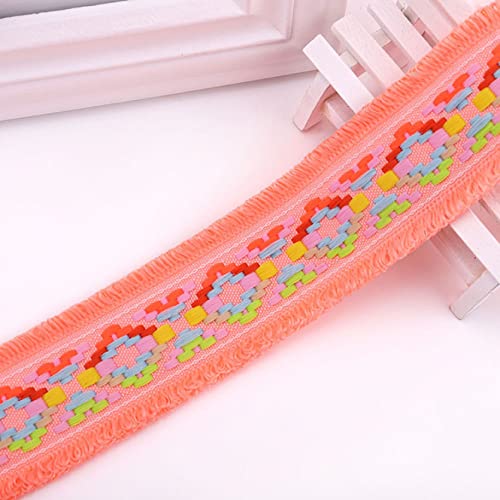 NIHUJALE Fransenbesatz, geflochtene Hängeperlen, Breite 4,5 cm Quasten Trim Vorhang Quaste Fransen Band Nähen Spitze for DIY(Orange) von NIHUJALE
