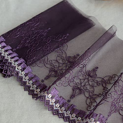 NIHUJALE Fransenbesatz, geflochtene Hängeperlen, Lila Farbe Stickerei Trim Wasserlösliche Lila Spitze Stoff Quaste Fringe Tüll Spitze for Vorhang NIHUJALE Fransenbesatz, geflochtene Hängeperlen, Lila Farbe Stickerei Trim Wasserlösliche Lila Spitze Stoff Quaste Fringe Tüll Spitze for Vorhang von NIHUJALE