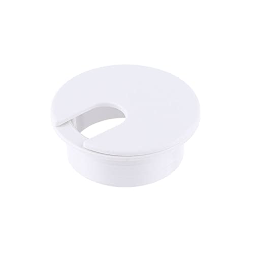 NIHUJALE Kabeldurchführung, 35/50mm Computer Tülle Schreibtisch Tisch Kabel Verschluss Linie Box Kabel Klemme Schnalle Linie Ordentlich Lagerung Halter Hardware(White,35mm) von NIHUJALE