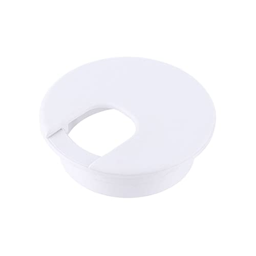 NIHUJALE Kabeldurchführung, 35/50mm Computer Tülle Schreibtisch Tisch Kabel Verschluss Linie Box Kabel Klemme Schnalle Linie Ordentlich Lagerung Halter Hardware(White,50mm) von NIHUJALE
