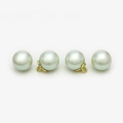 NIHUJALE Knöpfe, 10/12mm 10 Pcs Grün Farbe Ball Perle Blume Tasten Mantel Perle Tasten for Nähen(Green,10mm) von NIHUJALE