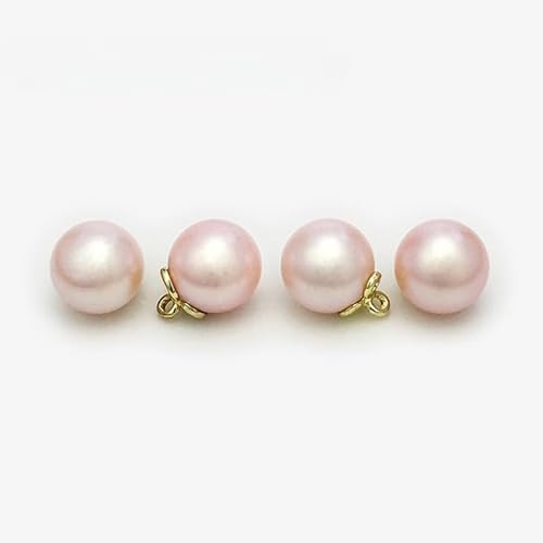 NIHUJALE Knöpfe, 10/12mm 10 Pcs Grün Farbe Ball Perle Blume Tasten Mantel Perle Tasten for Nähen(Pink,12mm) von NIHUJALE