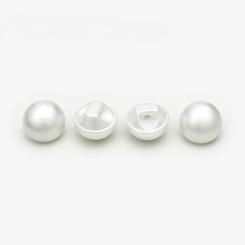 NIHUJALE Knöpfe, 10/12mm 10 Pcs Grün Farbe Ball Perle Blume Tasten Mantel Perle Tasten for Nähen(White Dark Feet,10mm) von NIHUJALE