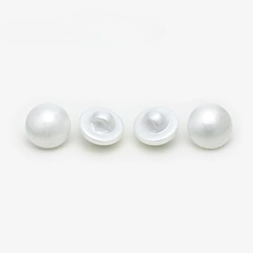 NIHUJALE Knöpfe, 10/12mm 10 Pcs Grün Farbe Ball Perle Blume Tasten Mantel Perle Tasten for Nähen(White Shorts,12mm) von NIHUJALE