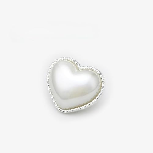 NIHUJALE Knöpfe, 15-25MM 10PCS Perle Blume Tasten Mantel Perle Tasten for Nähen(Silver,22.5mm) von NIHUJALE