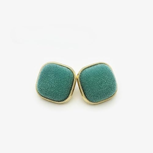 NIHUJALE Knöpfe, 15MM 10 Stück Quadratische Samtknöpfe Perlenblumenknöpfe Mantelperlenknöpfe for Nähen Perlenknöpfe mit Flacher Rückseite(Green) von NIHUJALE