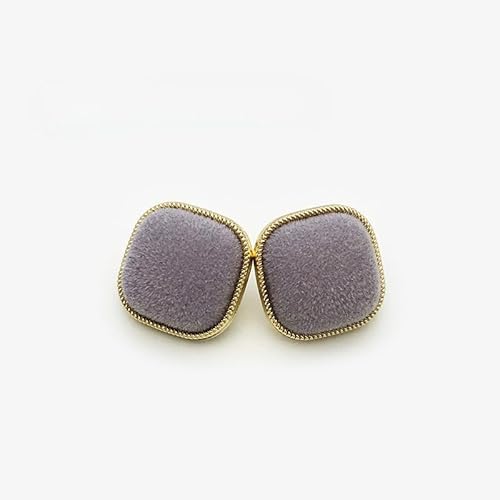 NIHUJALE Knöpfe, 15MM 10 Stück Quadratische Samtknöpfe Perlenblumenknöpfe Mantelperlenknöpfe for Nähen Perlenknöpfe mit Flacher Rückseite(Grey) von NIHUJALE