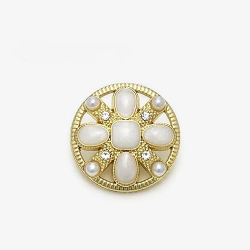 NIHUJALE Knöpfe, 18-25mm 10/20PCS Reis Schrift Perle Tasten Strass Tasten Perle Tasten for Kleidung(22.5mm,20PCS) von NIHUJALE