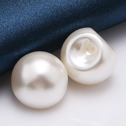 NIHUJALE Knöpfe, 8-16MM 100PCS Schwarz Farbe Perle Blume Tasten Mantel Perle Tasten for Nähen(1# Off White,8mm) von NIHUJALE