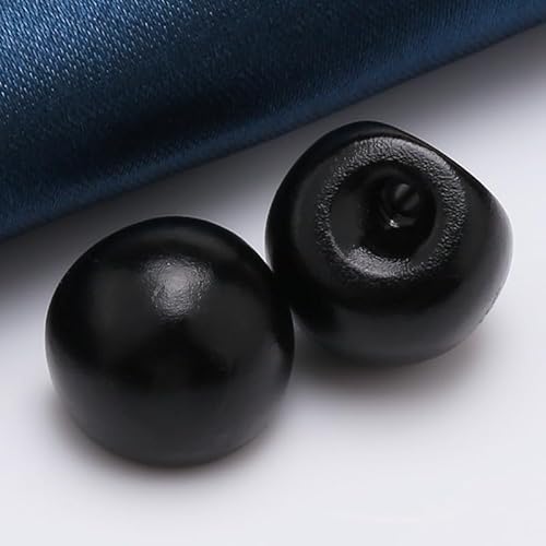 NIHUJALE Knöpfe, 8-16MM 100PCS Schwarz Farbe Perle Blume Tasten Mantel Perle Tasten for Nähen(2# Pearl Black,8mm) von NIHUJALE