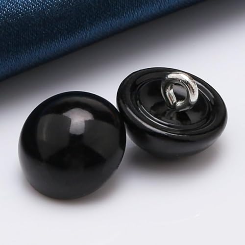 NIHUJALE Knöpfe, 8-16MM 100PCS Schwarz Farbe Perle Blume Tasten Mantel Perle Tasten for Nähen(4#Mushroom Black,16mm) von NIHUJALE