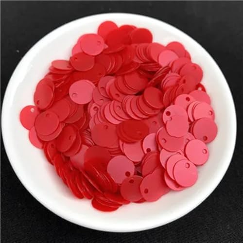 NIHUJALE Pailletten, 1 Packung 6 mm 8 mm 10 mm flach rund matt for Damenbekleidungszubehör(Matte Red,6mm 400pcs) von NIHUJALE