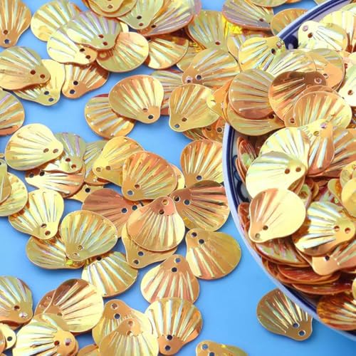 NIHUJALE Pailletten, Neu 10g/20g/50g Große Gold s for Kleidung Dekoration Groß s for Handwerk DIY Zubehör(Orange,13.0Mm 50g) von NIHUJALE