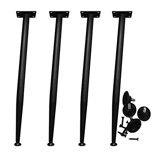 NIHUJALE Verstellbare Möbelbeine, 4X Möbelbeine mit Höhe 43 72cm Einfache Montage Ideal for Couchtisch Esstisch Computertisch Anpassbar(Black,50cm) von NIHUJALE