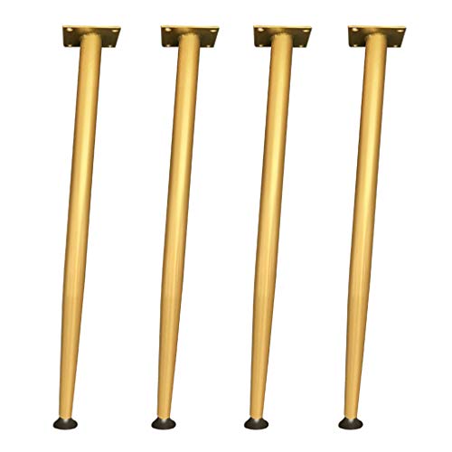 NIHUJALE Verstellbare Möbelbeine, 4X Möbelbeine mit Höhe 43 72cm Einfache Montage Ideal for Couchtisch Esstisch Computertisch Anpassbar(Gold,70cm) von NIHUJALE