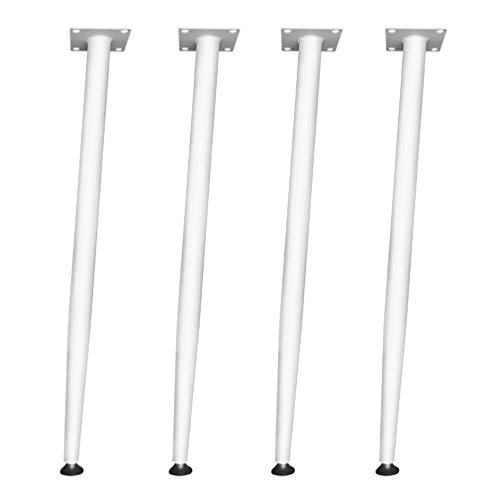 NIHUJALE Verstellbare Möbelbeine, 4X Möbelbeine mit Höhe 43 72cm Einfache Montage Ideal for Couchtisch Esstisch Computertisch Anpassbar(White,50cm) von NIHUJALE