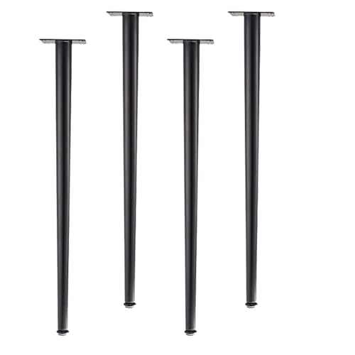 NIHUJALE Verstellbare Möbelbeine, 4er-Set Schwarze 50 x 8 cm Kegelfüße for Sofa, Kommode, Schrank, Rundrohr, Ersatzbeine, stabile Stützfüße(Black,60 * 8cm/24 * 3in) von NIHUJALE