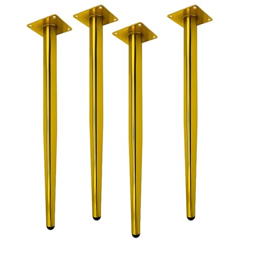 NIHUJALE Verstellbare Möbelbeine, 4er-Set Schwarze 50 x 8 cm Kegelfüße for Sofa, Kommode, Schrank, Rundrohr, Ersatzbeine, stabile Stützfüße(Gold,40 * 8cm/16 * 3in) von NIHUJALE