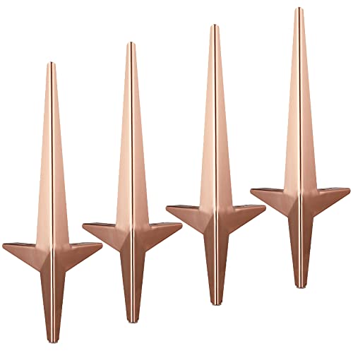 NIHUJALE Verstellbare Möbelbeine, Moderne Sofabeine in amerikanischer Rautenform for Schränke, Couchtische, TV-Bänke, 15 cm, Titanbeine for Neigungsersatzbeschläge(Rose Gold) von NIHUJALE