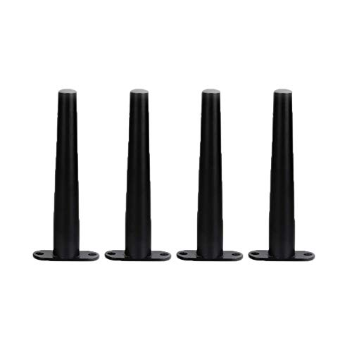 NIHUJALE Verstellbare Möbelbeine, Set mit 4 Edelstahlbeinen for Betten, Schränke, Schreibtische und Badezimmer. Glatte, robuste und strapazierfähige Möbelbeine(Black,15cm/6in) von NIHUJALE