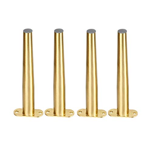 NIHUJALE Verstellbare Möbelbeine, Set mit 4 Edelstahlbeinen for Betten, Schränke, Schreibtische und Badezimmer. Glatte, robuste und strapazierfähige Möbelbeine(Gold,20cm/8in) von NIHUJALE