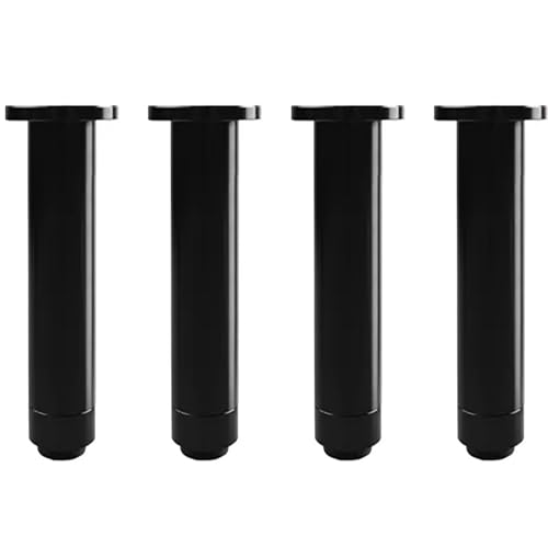 NIHUJALE Verstellbare Möbelbeine, Verstellbare Möbelbeine aus Aluminiumlegierung, 4er-Set, TV-Schrankbeine, Sofabeine, Couchtischbeine, Gold, 25 x 5,6 cm(Black,15 * 5.6cm/6 * 2.2in) von NIHUJALE