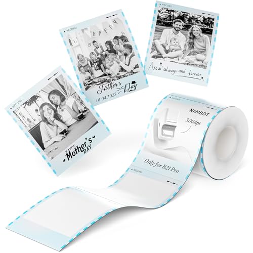 NIIMBOT Fotopapier nur für B21 Pro 300 dpi Etikettenhersteller, Thermobild-Etiketten, gute Idee zum Drucken von Fotos, Schönheitserinnerungen, Notizen, Listen (54 x 67 mm) von NIIMBOT