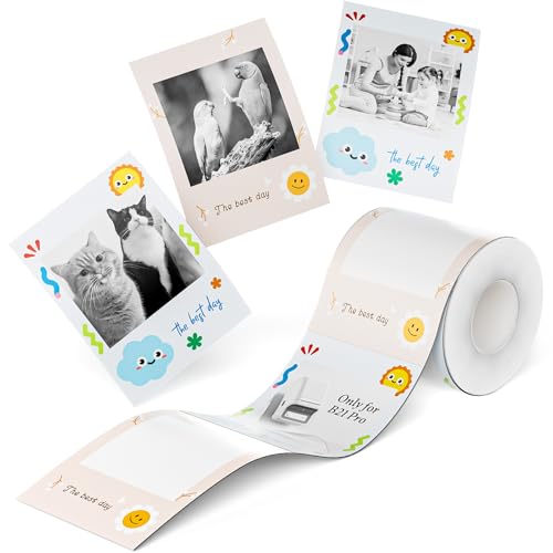 NIIMBOT Fotopapier nur für B21 Pro 300 dpi Etikettenhersteller, Thermobild-Etiketten, gute Idee zum Drucken von Fotos, Schönheitserinnerungen, Notizen, Listen (54 x 74 mm) von NIIMBOT