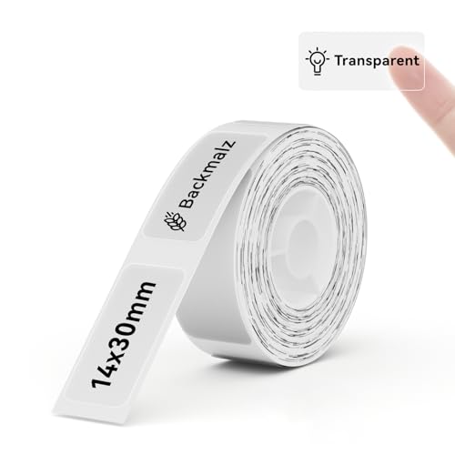 NIIMBOT D110/D11/D101 Etiketten Selbstklebend zum Beschriften,14 x 30mm Etikettendrucker Thermo Papier für Schule, Zuhause, Büro, Kleine Unternehmen,1 Rollen 210 Etiketten/Rolle (Transparent) NIIMBOT D110/D11/D101 Etiketten Selbstklebend zum Beschriften,14 x 30mm Etikettendrucker Thermo Papier für Schule, Zuhause, Büro, Kleine Unternehmen,1 Rollen 210 Etiketten/Rolle (Transparent) von NIIMBOT