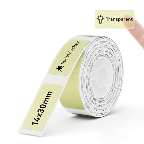 NIIMBOT D110/D11/D101 Etiketten Selbstklebend zum Beschriften,14 x 30mm Etikettendrucker Thermo Papier für Schule, Zuhause, Büro, Kleine Unternehmen (14mm x 30mm - Klares Gelb) von NIIMBOT