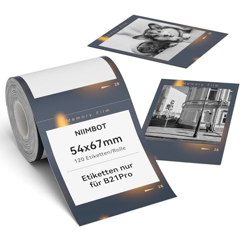 NIIMBOT Etiketten, Fotopapier nur für B21Pro Etikettendrucker, Thermopapier Aufkleber Etikettenband für Fotos, Notizen, Memos und DIY, 54 x 67mm 120 Etiketten pro Rolle Etikettenrolle, Best Years NIIMBOT Etiketten, Fotopapier nur für B21Pro Etikettendrucker, Thermopapier Aufkleber Etikettenband für Fotos, Notizen, Memos und DIY, 54 x 67mm 120 Etiketten pro Rolle Etikettenrolle, Best Years von NIIMBOT
