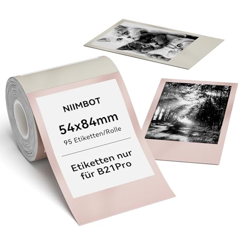 NIIMBOT Etiketten, Fotopapier nur für B21Pro Etikettendrucker, Thermopapier Aufkleber Etikettenband für Fotos, Notizen, Memos und DIY, 54 x 84mm 95 Etiketten pro Rolle, Time NIIMBOT Etiketten, Fotopapier nur für B21Pro Etikettendrucker, Thermopapier Aufkleber Etikettenband für Fotos, Notizen, Memos und DIY, 54 x 84mm 95 Etiketten pro Rolle, Time von NIIMBOT