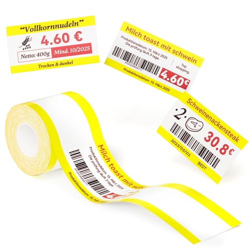 NIIMBOT Etiketten, Rot und Schwarz Bedruckte Etiketten nur für B21Pro Etikettendrucker, 38 x 70mm 115 Blatt Thermopapier Aufkleber Etikettenband für Supermärkte, Büros, Scrapbooking, Gelber Rand NIIMBOT Etiketten, Rot und Schwarz Bedruckte Etiketten nur für B21Pro Etikettendrucker, 38 x 70mm 115 Blatt Thermopapier Aufkleber Etikettenband für Supermärkte, Büros, Scrapbooking, Gelber Rand von NIIMBOT