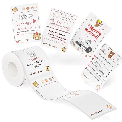NIIMBOT Etiketten, Rot und Schwarz Bedruckte Etiketten nur für B21Pro Etikettendrucker, Thermopapier Aufkleber Etikettenband für Supermärkte, Geschäfte, Büros, Scrapbooking, 50 x 70mm 105 Blatt, Sunny NIIMBOT Etiketten, Rot und Schwarz Bedruckte Etiketten nur für B21Pro Etikettendrucker, Thermopapier Aufkleber Etikettenband für Supermärkte, Geschäfte, Büros, Scrapbooking, 50 x 70mm 105 Blatt, Sunny von NIIMBOT