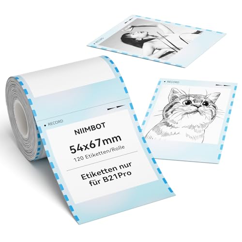 NIIMBOT NIIMBOT Etiketten, Fotopapier nur für B21Pro Etikettendrucker, Thermopapier Aufkleber Etikettenband für Fotos, Notizen, Memos und DIY, 54 x 67mm 120 Etiketten pro Rolle, Sea Wind NIIMBOT NIIMBOT Etiketten, Fotopapier nur für B21Pro Etikettendrucker, Thermopapier Aufkleber Etikettenband für Fotos, Notizen, Memos und DIY, 54 x 67mm 120 Etiketten pro Rolle, Sea Wind von NIIMBOT
