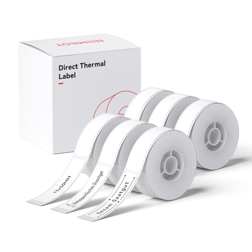 NIIMBOT Etiketten Selbstklebend, 15 x 50mm Thermo Etikettenband, Kompatibel mit D110 D11 D101 Etikettendrucker, 6 Rollen von NIIMBOT