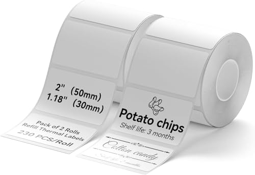 NIIMBOT Etiketten Selbstklebend Rolle für B21 / B1, 50 x 30 mm 230 Etiketten/Rolle, 2-Rollen Thermo-Etikettenband für Home-Office-Etikettenbänder, Weiß NIIMBOT Etiketten Selbstklebend Rolle für B21 / B1, 50 x 30 mm 230 Etiketten/Rolle, 2-Rollen Thermo-Etikettenband für Home-Office-Etikettenbänder, Weiß von NIIMBOT