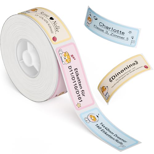 NIIMBOT Etiketten für D110 D11 D101 Etikettendrucker, Selbstklebender Etikettenband 14 x 40mm 160 Etiketten pro Rolle, 1 Rolle Thermo-Etikettenband für Zuhause, Büro, Schule, Dog NIIMBOT Etiketten für D110 D11 D101 Etikettendrucker, Selbstklebender Etikettenband 14 x 40mm 160 Etiketten pro Rolle, 1 Rolle Thermo-Etikettenband für Zuhause, Büro, Schule, Dog von NIIMBOT