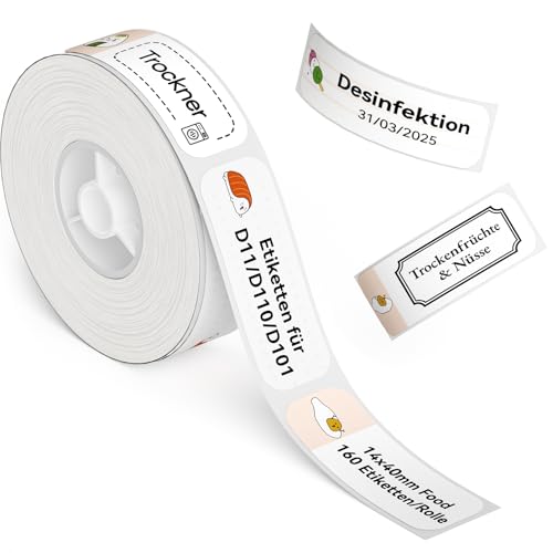 NIIMBOT Etiketten für D110 D11 D101 Etikettendrucker, Selbstklebender Etikettenband 14 x 40mm 160 Etiketten pro Rolle, 1 Rolle Thermo-Etikettenband für Zuhause, Büro, Schule, Food NIIMBOT Etiketten für D110 D11 D101 Etikettendrucker, Selbstklebender Etikettenband 14 x 40mm 160 Etiketten pro Rolle, 1 Rolle Thermo-Etikettenband für Zuhause, Büro, Schule, Food von NIIMBOT