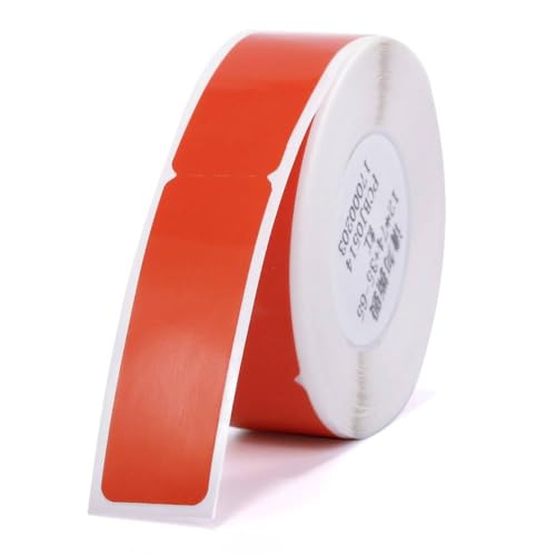 NIIMBOT Kabel Etikett (0,49" x 4,29") Drucker-Aufkleber Papier mit Selbstklebend für D11 Label Maker, 1 Rolle à 65 Stück (Rot) von NIIMBOT