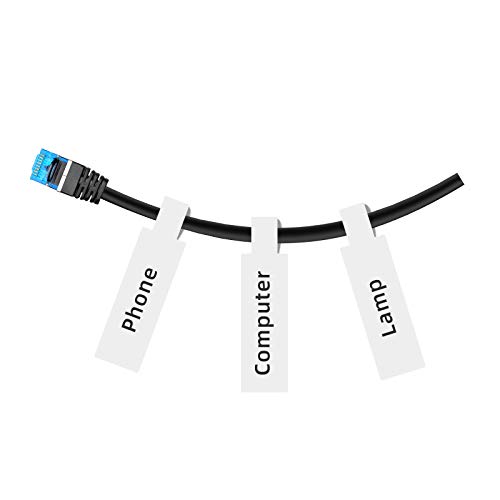 NIIMBOT Kabeletikettenband (1,2 x 10,9 cm) Drucker-Aufkleberpapier mit selbstklebendem Papier für D11/D110/D101/H1S Etikettenmacher, 1 Rolle mit 65 Stück (weiß) von NIIMBOT