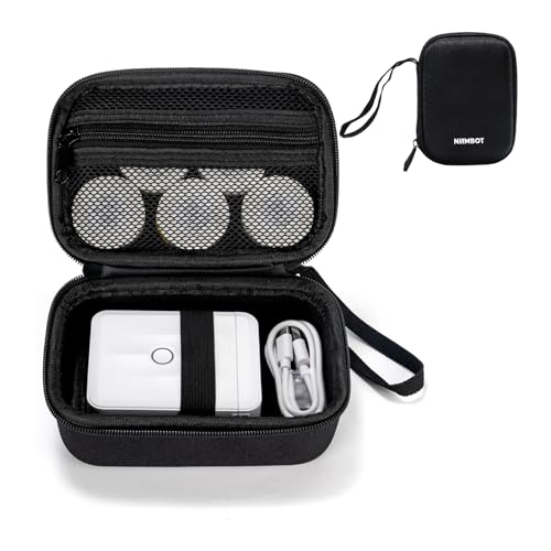 NIIMBOT Mini Tragetasche, Kompatibel mit D11 D110 Upgrade, Elektronik Organizer Tasche Etui Reise Organisation für Etikettendrucker, Etikettenrolle, und USB-Kabel (nur Box), Schwarz von NIIMBOT