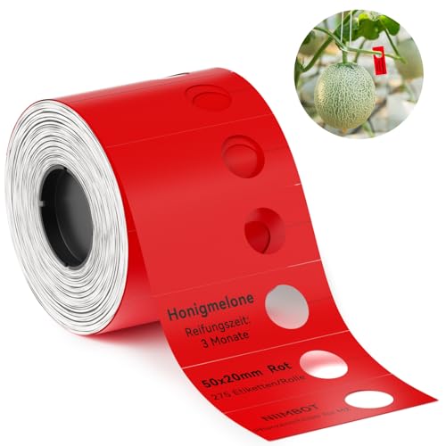 NIIMBOT Pflanzenetiketten, Pflanzen Schilder für M2 Etikettendrucker, 50 x 20mm 275 Etiketten/Rolle, Thermotransferetiketten für Gartenbau, Gewächshäuser, Topfpflanzen, Setzlinge, Rot NIIMBOT Pflanzenetiketten, Pflanzen Schilder für M2 Etikettendrucker, 50 x 20mm 275 Etiketten/Rolle, Thermotransferetiketten für Gartenbau, Gewächshäuser, Topfpflanzen, Setzlinge, Rot von NIIMBOT