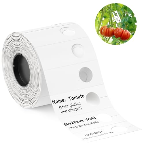 NIIMBOT Pflanzenetiketten, Pflanzen Schilder für M2 Etikettendrucker, 50 x 20mm 275 Etiketten/Rolle, Thermotransferetiketten für Gartenbau, Gewächshäuser, Topfpflanzen, Setzlinge, Weiß NIIMBOT Pflanzenetiketten, Pflanzen Schilder für M2 Etikettendrucker, 50 x 20mm 275 Etiketten/Rolle, Thermotransferetiketten für Gartenbau, Gewächshäuser, Topfpflanzen, Setzlinge, Weiß von NIIMBOT