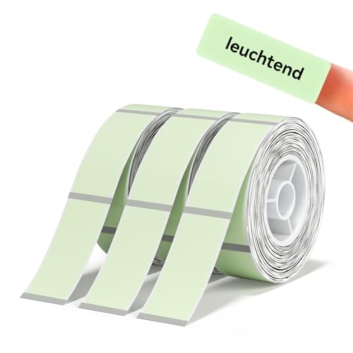 NIIMBOT Thermo Etiketten Selbstklebend, 13 x 35mm Etikettendrucker Thermopapier Kompatibel mit dem D110 D11 D101 H1S Etikettendrucker, 90 Etiketten/Rolle (3-Rollen-Pack, Leuchtend) von NIIMBOT