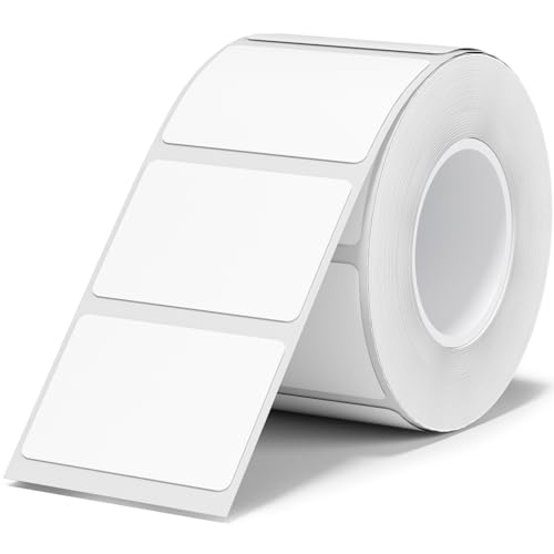 NIIMBOT Thermo Etiketten Selbstklebend, B1/B21/B3S Etikettenband Papier für Schule, Zuhause, Büro, Kleine Unternehmen (Weiß-Rechteck-30 x 20mm) von NIIMBOT